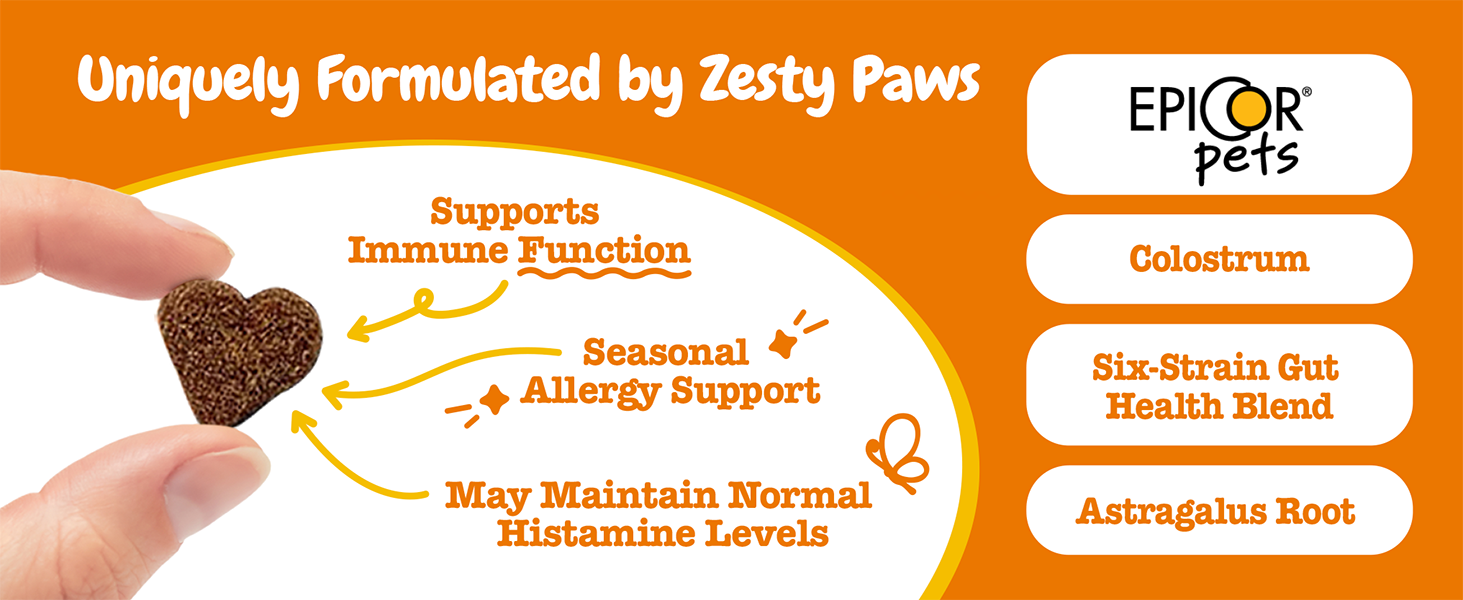 Zesty Paws Heart-shaped Allergy & Immune Bites
